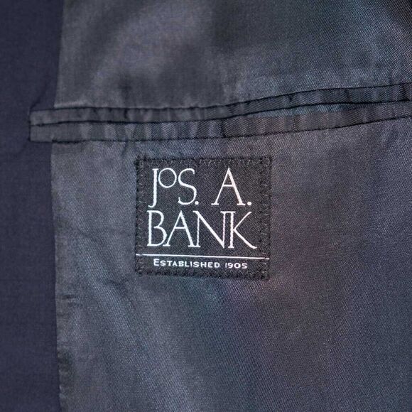 Jos. A. Bank Mens Blazer Blue 100% Wool Gold 2 Button Suit Jacket Sport Coat 44L - Picture 3 of 8